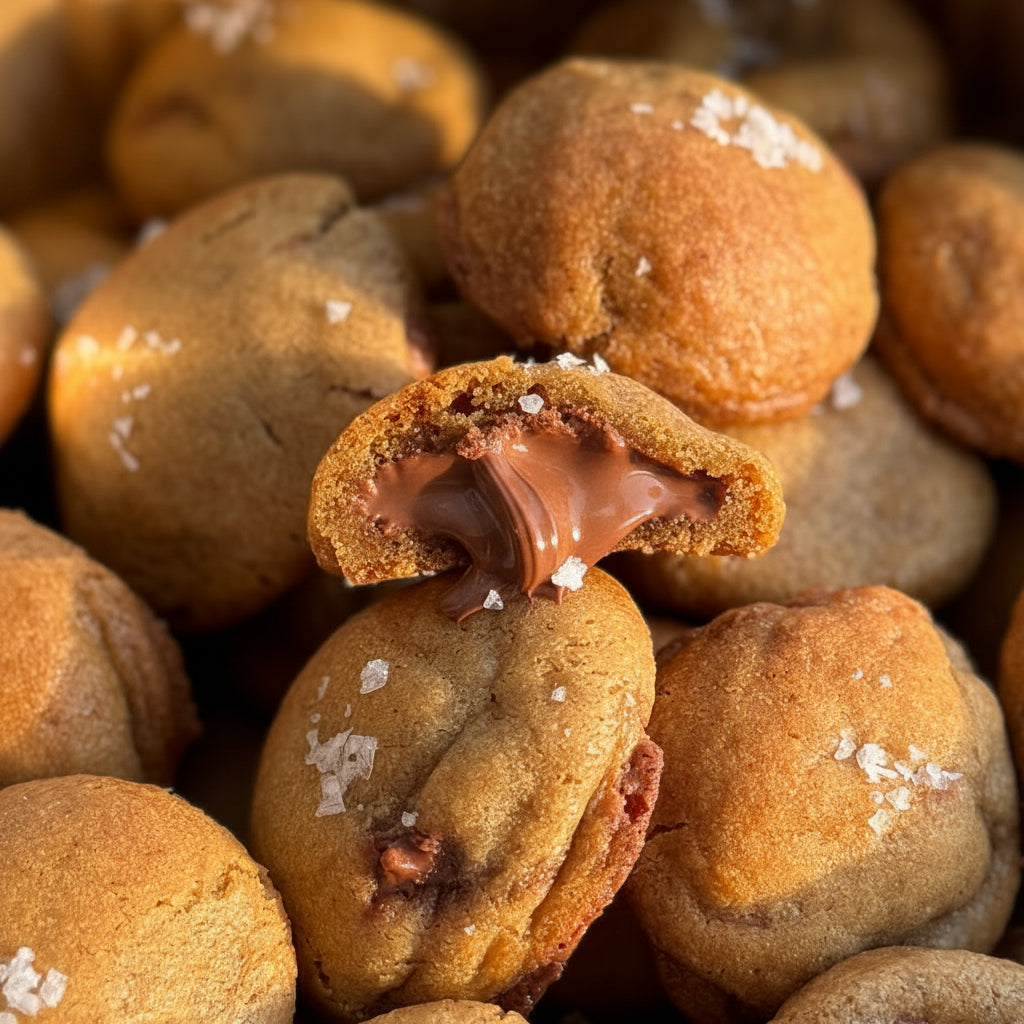 Mini nutella sea salt cookies