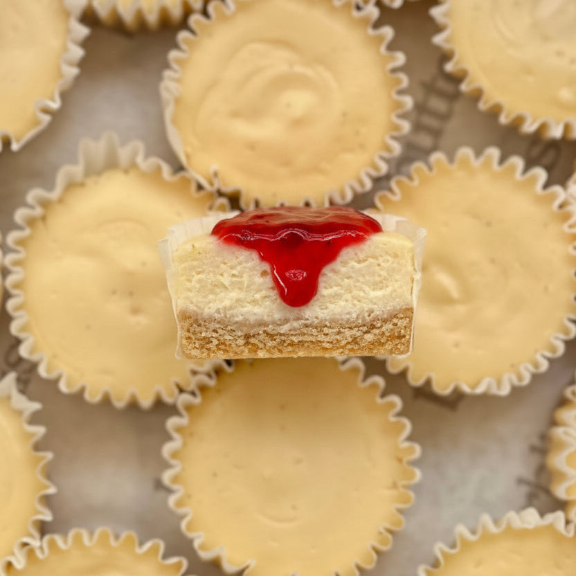 Mini vanilla bean cheesecake